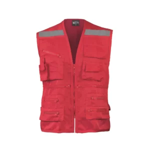 CHALECO GEOLOGO GABARDINA ROJO