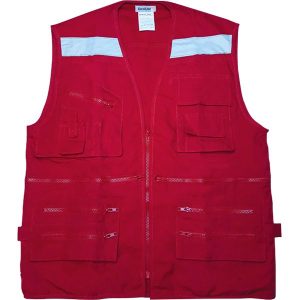 CHALECO GEOLOGO POPLIN ROJO