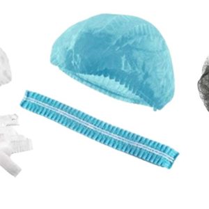 GORRO CLIP BLANCO, NEGRO Y CELESTE BOLSA 100 UNID