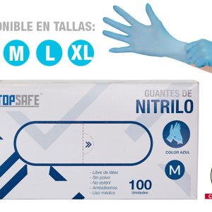 GUANTE DESECHABLE NITRILO CELESTE X 100 UND